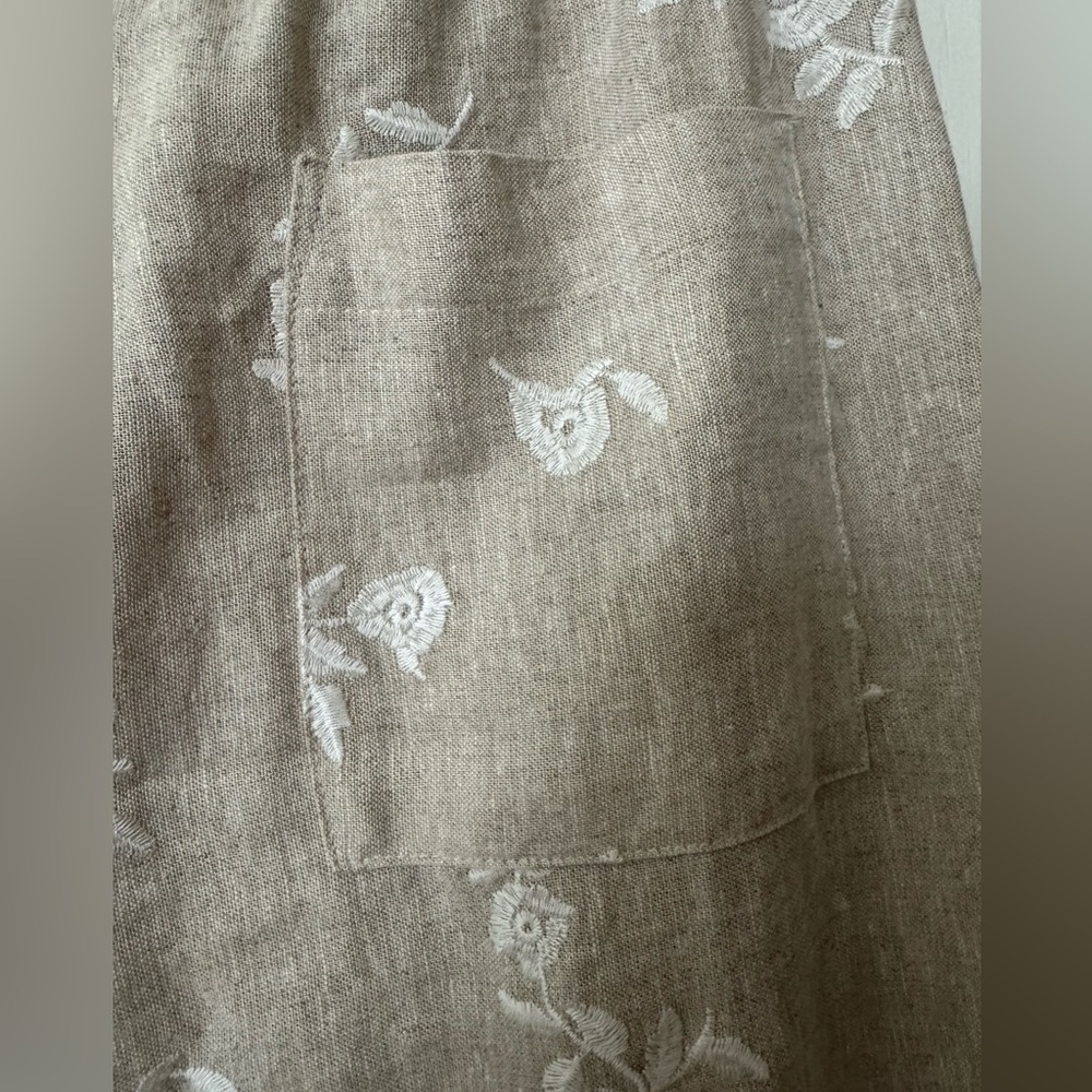 NWT House of Harlow 1960 - Tan Floral Wide Leg Pants - Picture 4 of 10